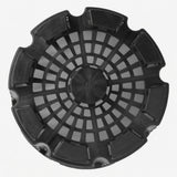 Bottom view of RediRoot 5 gallon squat plastic air-pruning pot showing drainage holes