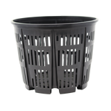 RediRoot aerated Black plastic pot with lattice design on a white background