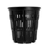RediRoot Black plastic grow pot with slotted design on a white background