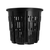 RediRoot aerated Black plastic grow pot with drainage holes on a white background